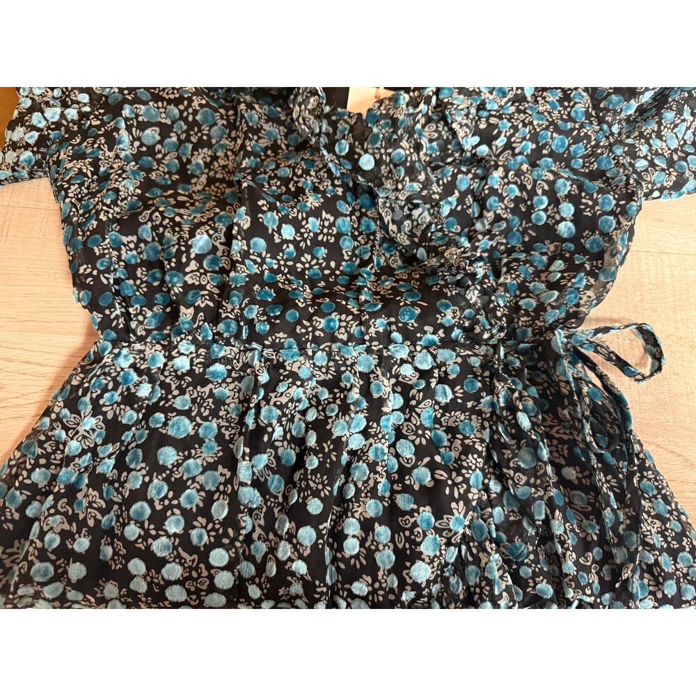 Vici Ruched Ruffle Long Sleeve Mini Dress Medium - Picture 11 of 13
